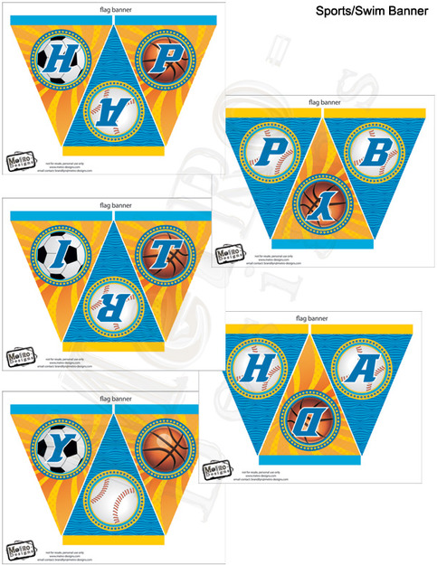 Sports Pool Party Banner - Digital File