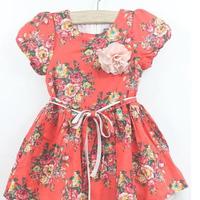 Spring Red Floral Inspired Olivia Dress  - Thumbnail 1