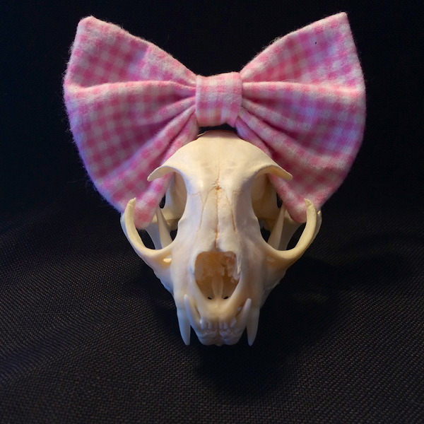 Pink Checkered Flannel Bow