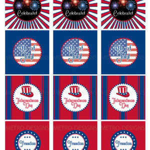 4th Of July Favor Tags