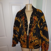 Vintage Otello Pelle Black Gold Track Jacket Size 2x-3x - Thumbnail 3