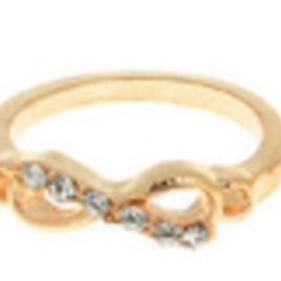 Rhinestone infinity midi ring/above the knuckle ring