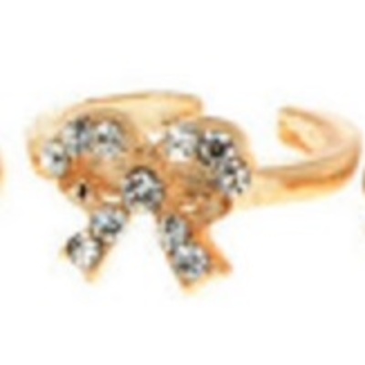 Rhinestone bow midi ring/above the knuckle ring
