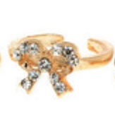 Rhinestone Bow Midi Ring/Above the Knuckle Ring