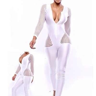White sliced sides jumpsuit 