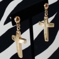 Faith-Hope-Love Cross Earrings - Thumbnail 3