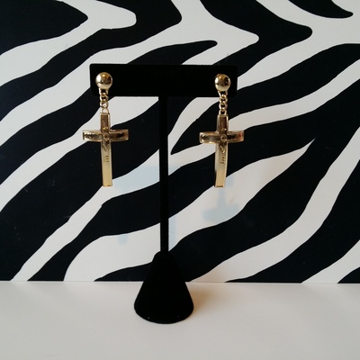 Faith-hope-love cross earrings