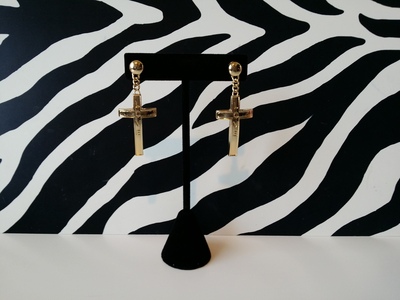 Faith-Hope-Love Cross Earrings