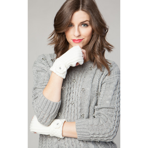 knit flower - the fingerless gloves