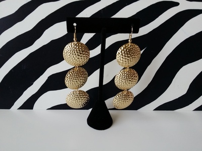 Textured Metal Round Earrings
