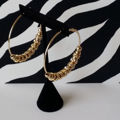 Rhinestone hoop earrings