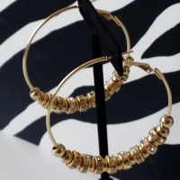 Rhinestone Hoop Earrings - Thumbnail 1