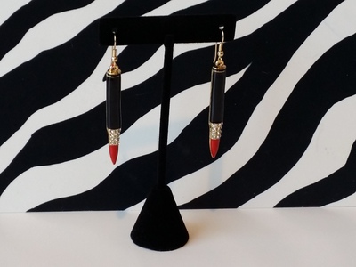 Lipstick Bullet Earrings