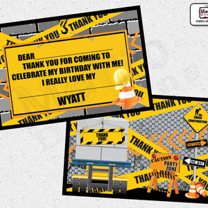 Construction Theme Thank You Card - Thumbnail 1