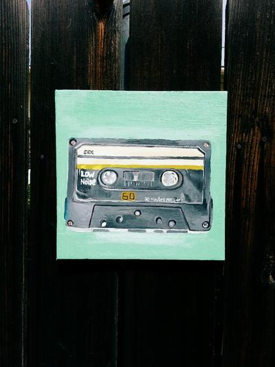 Retro handpainted Cassette