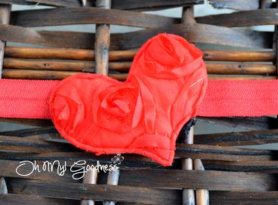 Red Rose Heart Headband