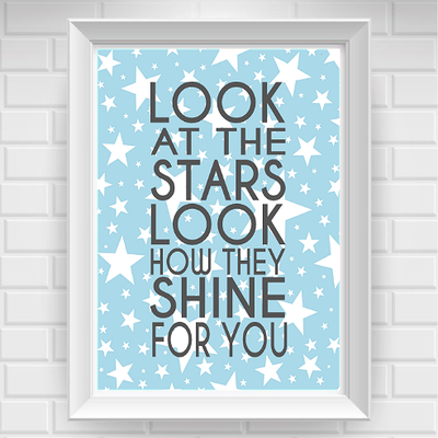 11"x14" look at the stars, look how they shine for you... nursery poster print / wall art - Thumbnail 1