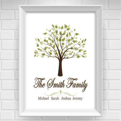 11"x14" family tree poster print / wall art