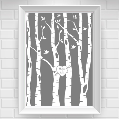 11"x14" names in heart on tree poster print / wall art - Thumbnail 1