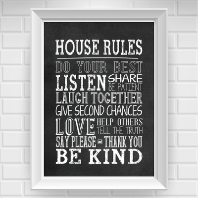 11"x14" chalkboard-style family rules poster print / wall art - Thumbnail 4