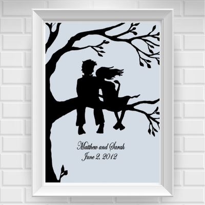 8"x10" couple in tree poster print / wall art