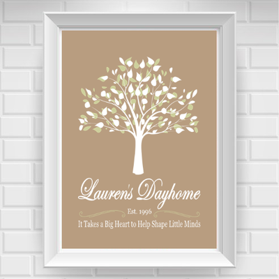 11"x14" dayhome with tree poster print / wall art