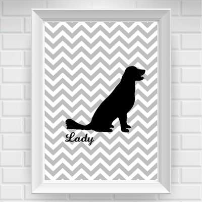 11"x14" personalized labrador retriever pet poster print / wall art