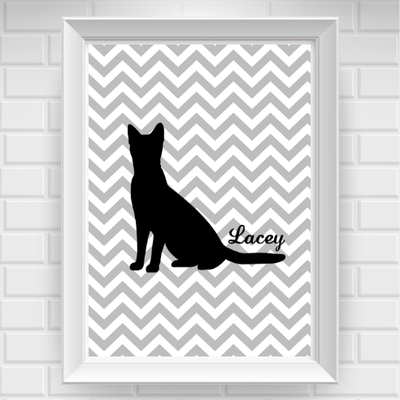 11"x14" personalized cat pet poster print / wall art