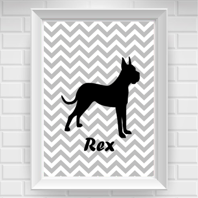 8"x10" personalized boxer pet poster print / wall art