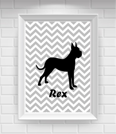 8"x10" Personalized Boxer Pet Poster Print / Wall Art