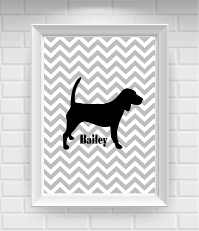 11"x14" Personalized Beagle Pet Poster Print / Wall Art