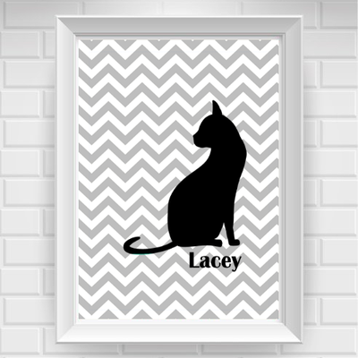 11"x14" personalized cat pet poster print / wall art