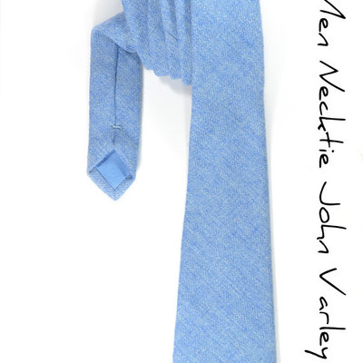 Mens necktie  blue wool tie