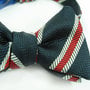 self-tie Mens Bow Tie - Navy Blue and Red striped Silk bowtie-2