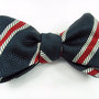 self-tie Mens Bow Tie - Navy Blue and Red striped Silk bowtie-3