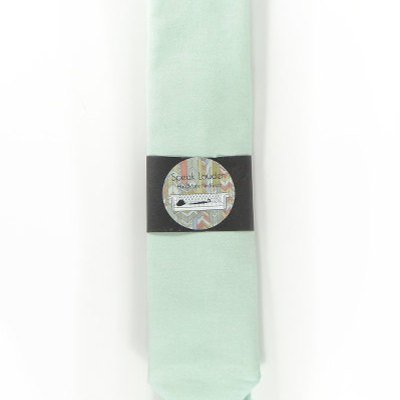Wedding mens tie skinny necktie - blue seafoam chambray
