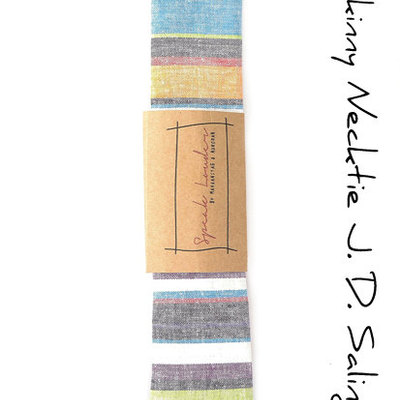 Wedding mens tie skinny necktie - striped chambray- featured in time out new york