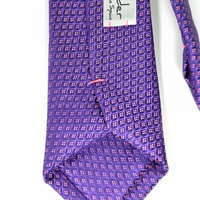 Modern tie in purple Silk Necktie - High Quality Woven Silk Necktie- men tie - Thumbnail 3