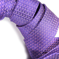 Modern tie in purple Silk Necktie - High Quality Woven Silk Necktie- men tie - Thumbnail 4