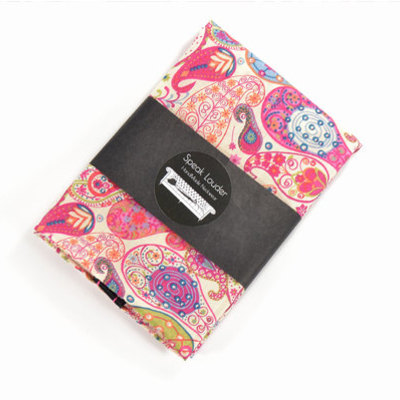 Mens pocket square - red, orange, magenta paisley