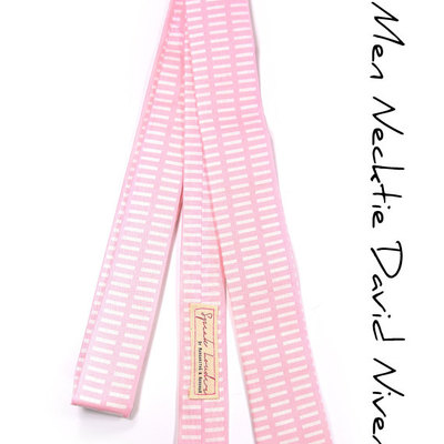 Pink and white stripes necktie - laid-back necktie
