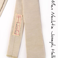 Khaki chambray necktie - Laid-Back necktie - Thumbnail 1