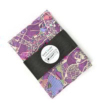 Mens Pocket Square Purple- London map