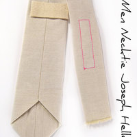 Khaki chambray necktie - Laid-Back necktie - Thumbnail 2