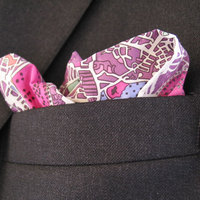 Mens Pocket Square Purple- London map - Thumbnail 3