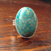 "Abbey" Teal Matrix Ring - Thumbnail 2