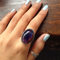 Large Midnight Amethyst Opal Ring - Thumbnail 1