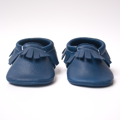 Nautical navy moccasins