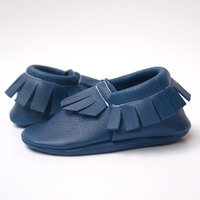 Nautical Navy Moccasins - Thumbnail 1