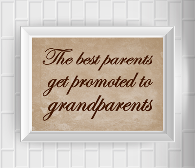 8"x10" The Best Parents Get Promoted to Grandparents Tree Poster Print / Wall Art